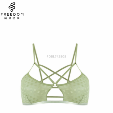 Hohe Qualität und super bequemes stilvolles drahtloses reizvolles Ineinander greifen strappy Bandeau Bralette Büstenhalter